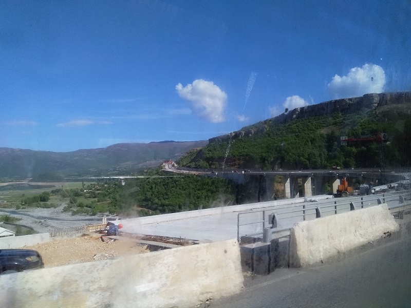 Minibus ride in Albania